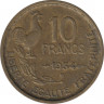  Монета. Франция. 10 франков 1954 год. Монетный двор - Бомон-ле-Роже(B). ав.