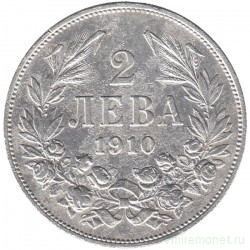 Монета. Болгария. 2 лева 1910 год.