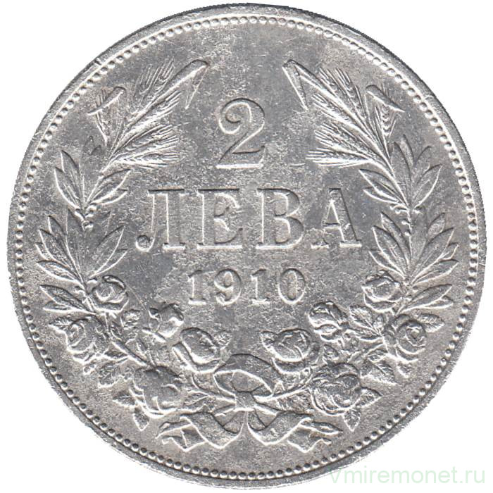 Монета. Болгария. 2 лева 1910 год.