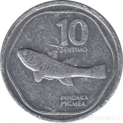 Монета. Филиппины. 10 сентимо 1983 год. (ошибка в написании "pygmea").
