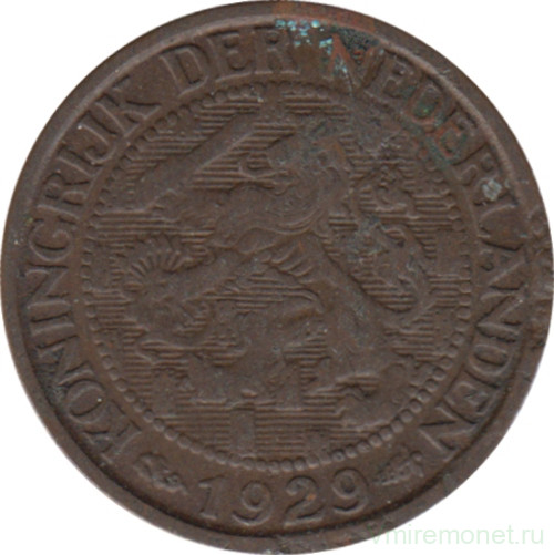 Монета. Нидерланды. 1 цент 1929 год.