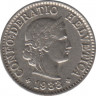 Монета. Швейцария. 5 раппенов 1933 год. ав.