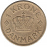Монета. Дания. 1 крона 1929 год.