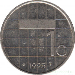 Монета. Нидерланды. 1 гульден 1995 год.