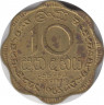Монета. Цейлон (Шри-Ланка). 10 центов 1963 год. ав.