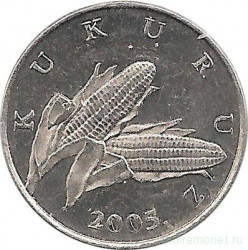 Монета. Хорватия. 1 липа 2005 год.