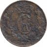 Монета. Дания. 1 скиллинг-ригсмёнт 1872 год. рев.