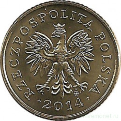 Монета. Польша. 1 грош 2014 год. Старый тип.