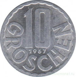 Монета. Австрия. 10 грошей 1967 год.