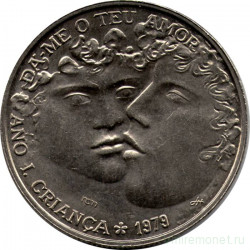 Монета. Португалия. 25 эскудо 1979 год. Международный год ребёнка.