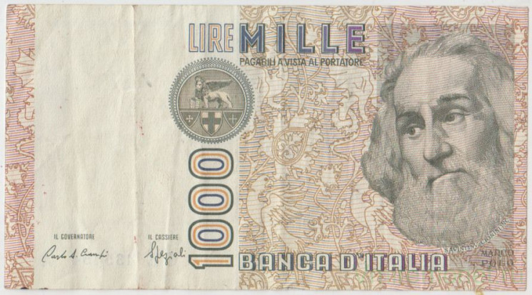 Банкнота. Италия. 1000 лир 1982 год. Тип 109b.