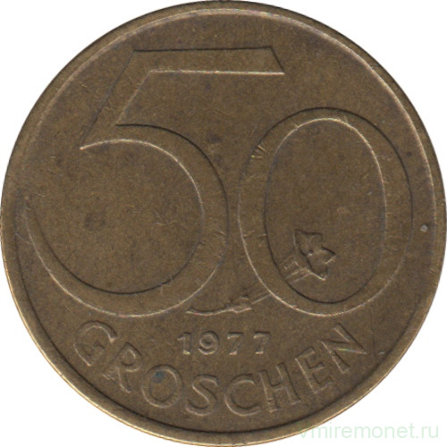 Монета. Австрия. 50 грошей 1977 год.