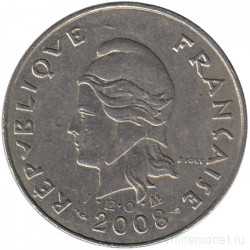 Монета. Новая Каледония. 10 франков 2008 год.