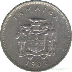 Монета. Ямайка. 5 центов 1982 год.
