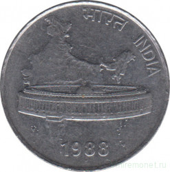 Монета. Индия. 50 пайс 1988 год. Новый тип.