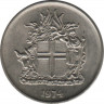 Монета. Исландия. 5 крон 1974 год. ав.