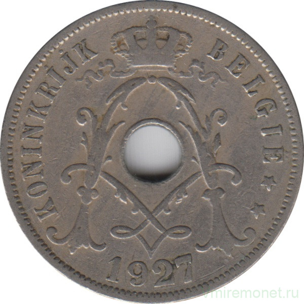 Монета. Бельгия. 25 сантимов 1927 год. BELGIE.