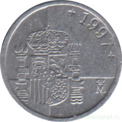 Монета. Испания. 1 песета 1997 год.