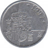 Монета. Испания. 1 песета 1997 год. ав.