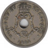 Монета. Бельгия. 5 сантимов 1902 год. BELGIQUE. ав.
