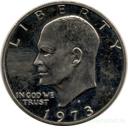 Монета. США. 1 доллар 1973 год. Монетный двор S.