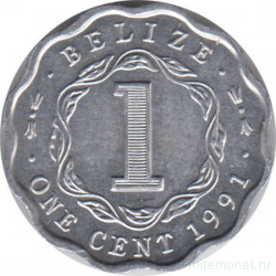 Монета. Белиз. 1 цент 1991 год.