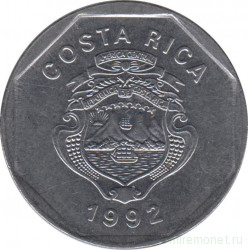 Монета. Коста-Рика. 10 колонов 1992 год.