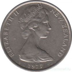 Монета. Новая Зеландия. 10 центов 1977 год.