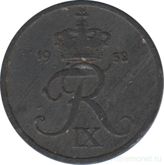 Монета. Дания. 2 эре 1952 год.