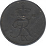  Монета. Дания. 2 эре 1952 год. ав.