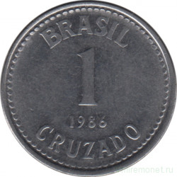 Монета. Бразилия. 1 крузадо 1986 год.