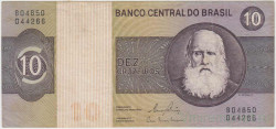 Банкнота. Бразилия. 10 крузейро 1970 - 1980 год. Тип 193е.