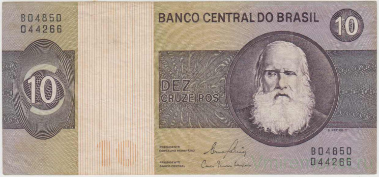 Банкнота. Бразилия. 10 крузейро 1970 - 1980 год. Тип 193е.