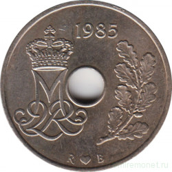 Монета. Дания. 25 эре 1985 год.