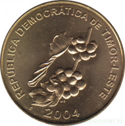 Монета. Восточный Тимор. 50 сентаво 2004 год.