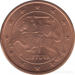 Монета. Литва. 5 центов 2015 год.