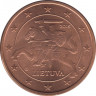 Монета. Литва. 5 центов 2015 год. ав.