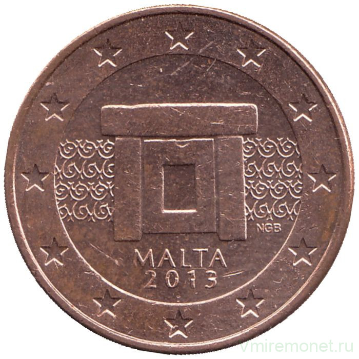 Монета. Мальта. 5 центов 2013 год.