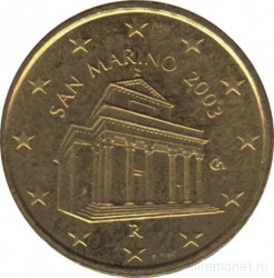 Монета. Сан-Марино. 10 центов 2003 год.