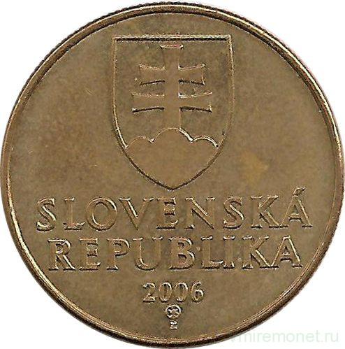 Монета. Словакия. 1 крона 2006 год.