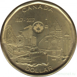 Монета. Канада. 1 доллар 2017 год. 150 лет Конфедерации Канада. Объединённая нация.