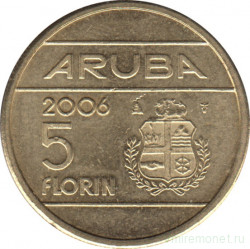 Монета. Аруба. 5 флоринов 2006 год.