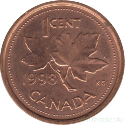 Монета. Канада. 1 цент 1998 год.