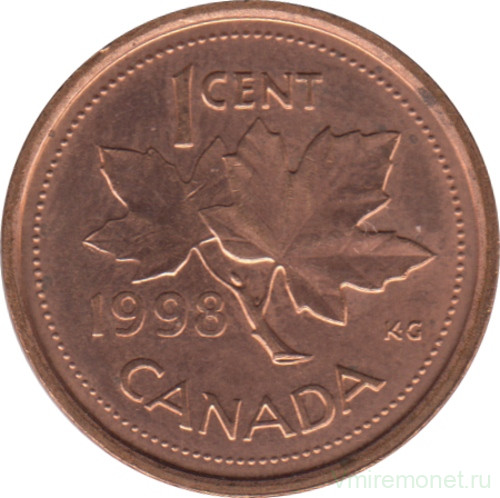 Монета. Канада. 1 цент 1998 год.