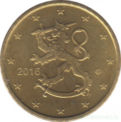 Монета. Финляндия. 50 центов 2016 год.