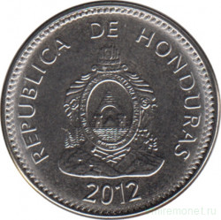 Монета. Гондурас. 20 сентаво 2012 год.