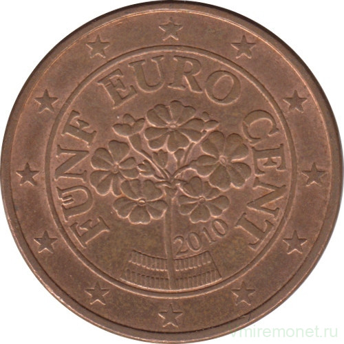 Монета. Австрия. 5 центов 2010 год.