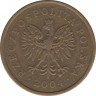 Монета. Польша. 5 грошей 2004 год. ав.