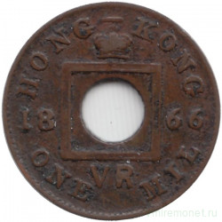 Монета. Гонконг. 1 миль 1866 год.  