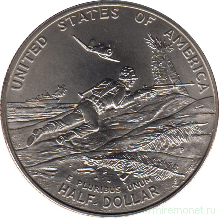 Монета. США. 50 центов 1995 год (P). 50 лет победы во Второй мировой войне.